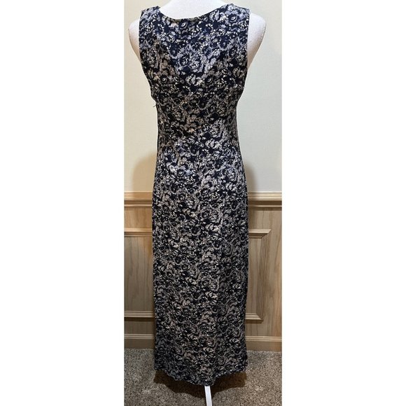 VTG 90s U.S.A. Classic Authentic Outfitters Floral Maxi Dress Sz 6 Romantic Blue - Picture 5 of 7